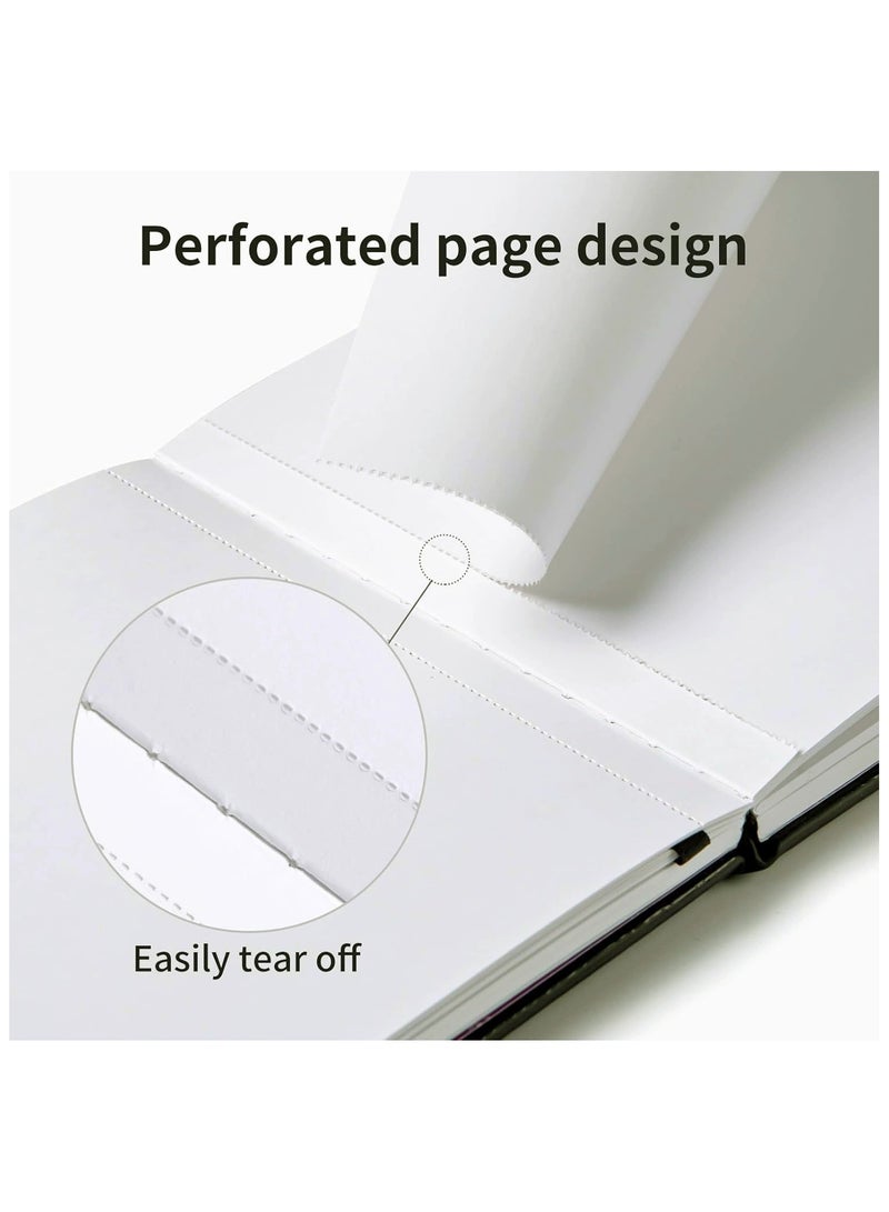 Hardcover Sketch Book 8" x 8", Square Mixed Media Art Sketchbook with 120LB/200GSM Thick Drawing Paper and Perforated Page Design, 120 Pages/60 Sheets Mixed Media Sketch Pad for Charcoal Pencil, Acrylic Marker, Inks Pen, Colored Pencil and Oil Pastel - Image 4