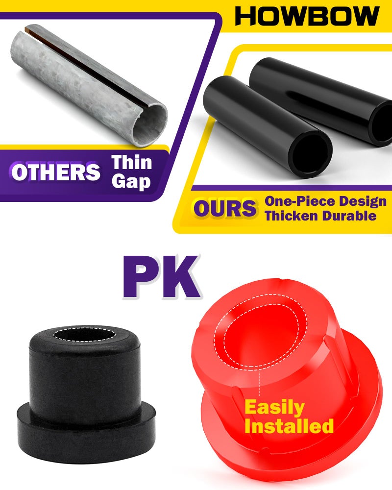 HOWBOW Club Car Precedent Front Bushing Kit, Golf Cart Front Lower Spring & Front Upper A Arm Polyurethane Bushings and Sleeves for 2004-Up Club Car Precedent, GolfCart Suspension Replace Parts 102289901 - Image 4