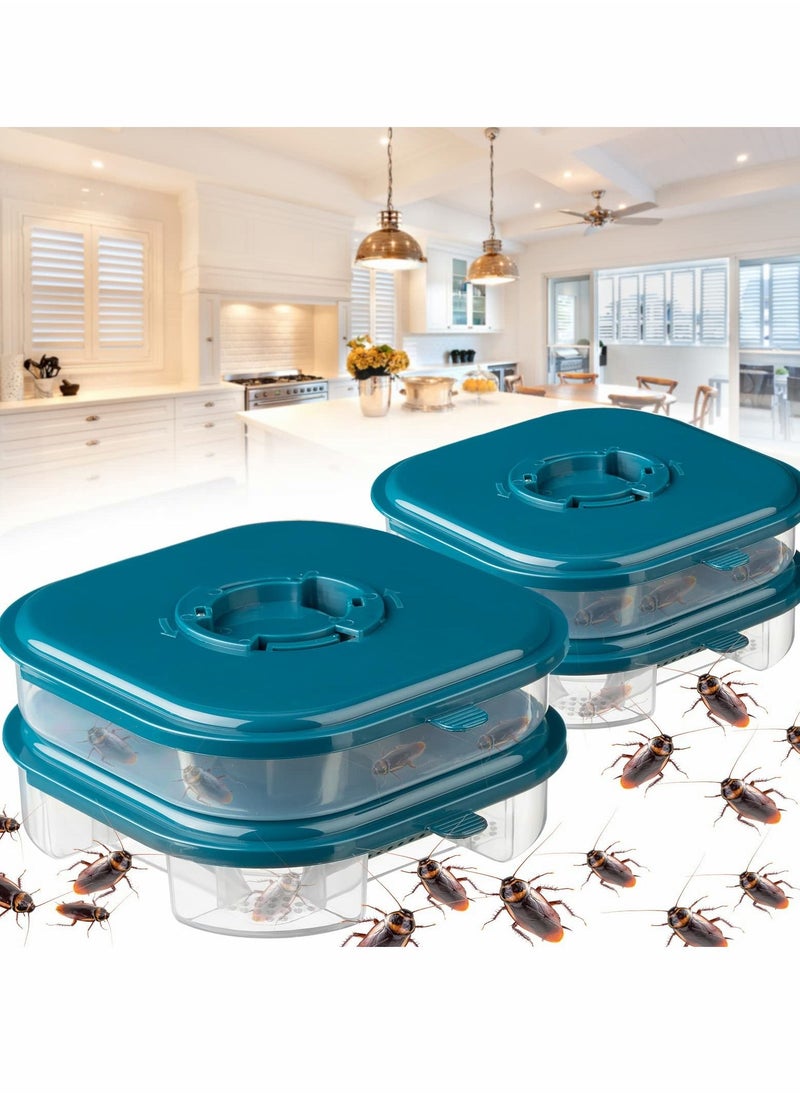 Excefore - Roach Killer Indoor Infestation Efficient Cockroach Trap Double Layer Roach Trap Reusable Safe Cockroach Killer for Ants Pet Outdoor Indoor Home (2 Pieces) - Image 1