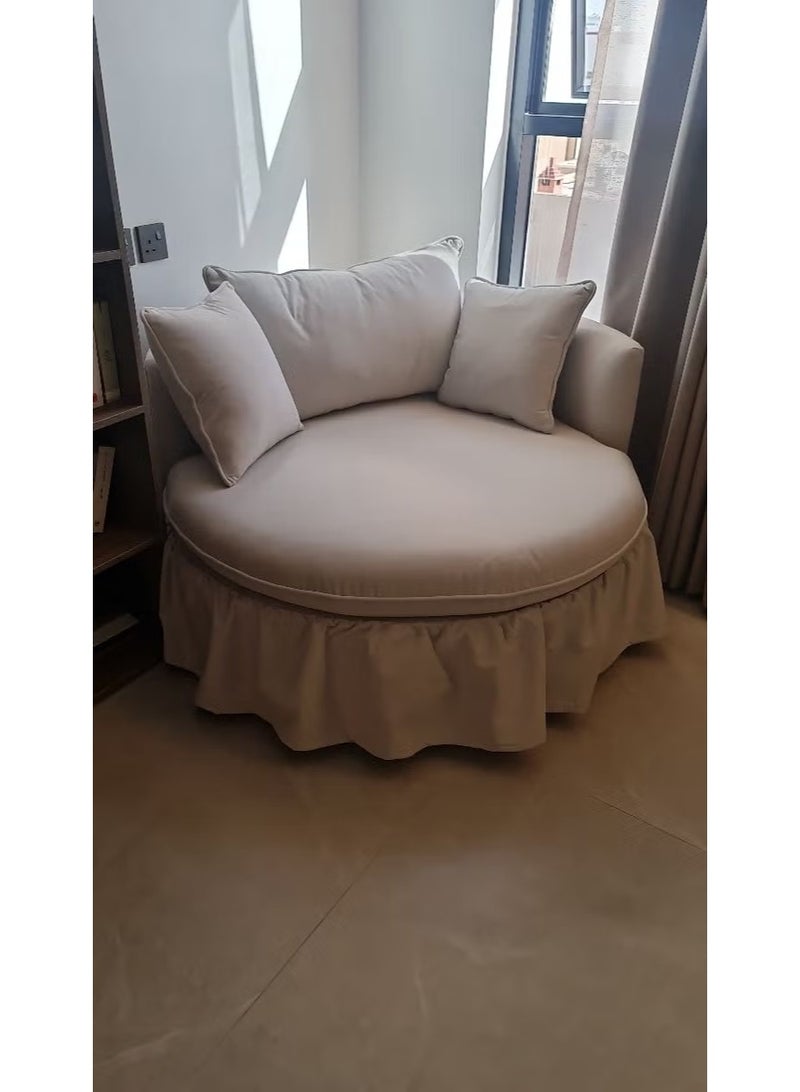 كرسي لاونج مودرن, دائري الخشب سويدي - Image 3