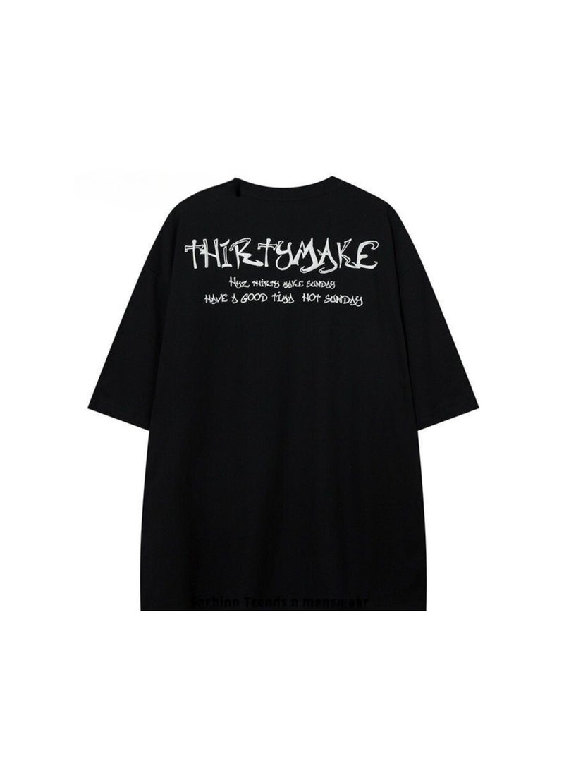 Thirty-One - Black Smoking Unisex Oversized T-shirt - Image 1