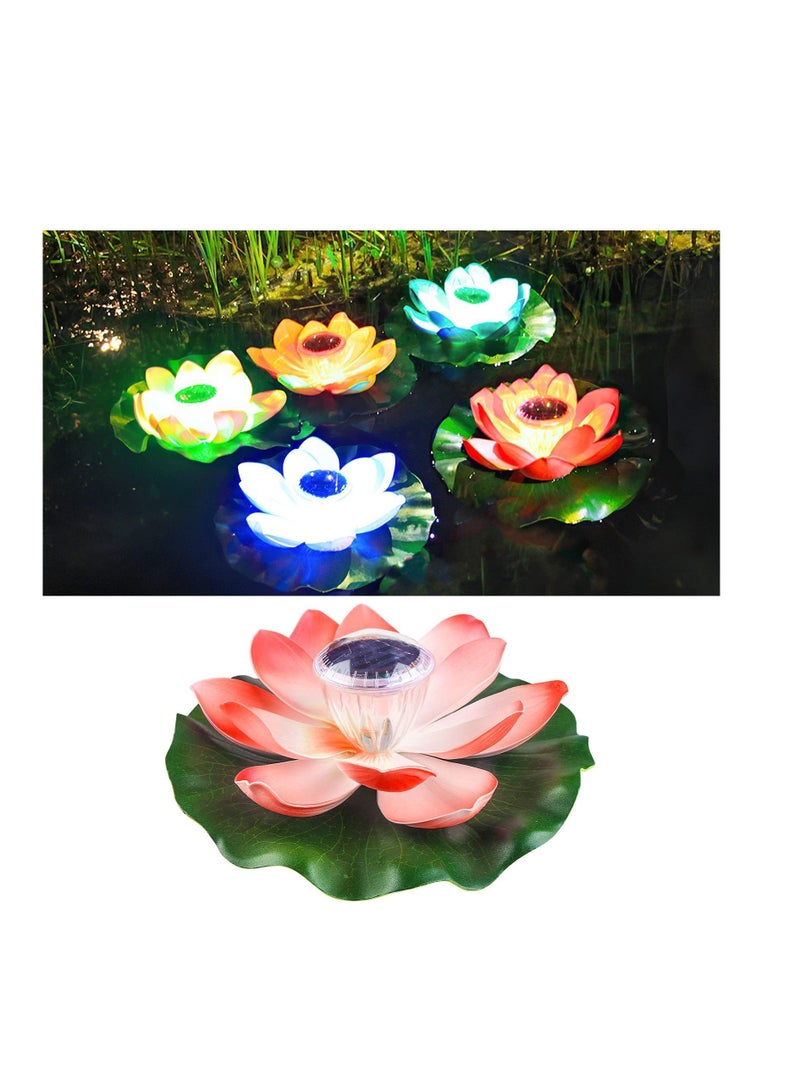 Y&D Solar Outdoor Lights, Lotus Flowers LED Garden Floating Pool Flower Decoration  - Image 1
