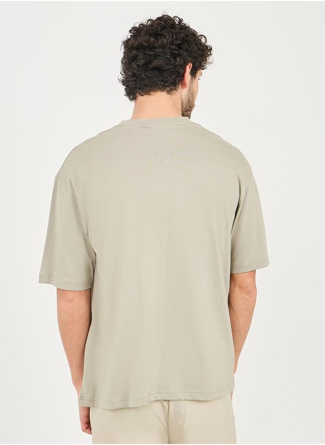 Styli - Embroidery Chest Compact Cotton Oversized T-Shirt - Image 1