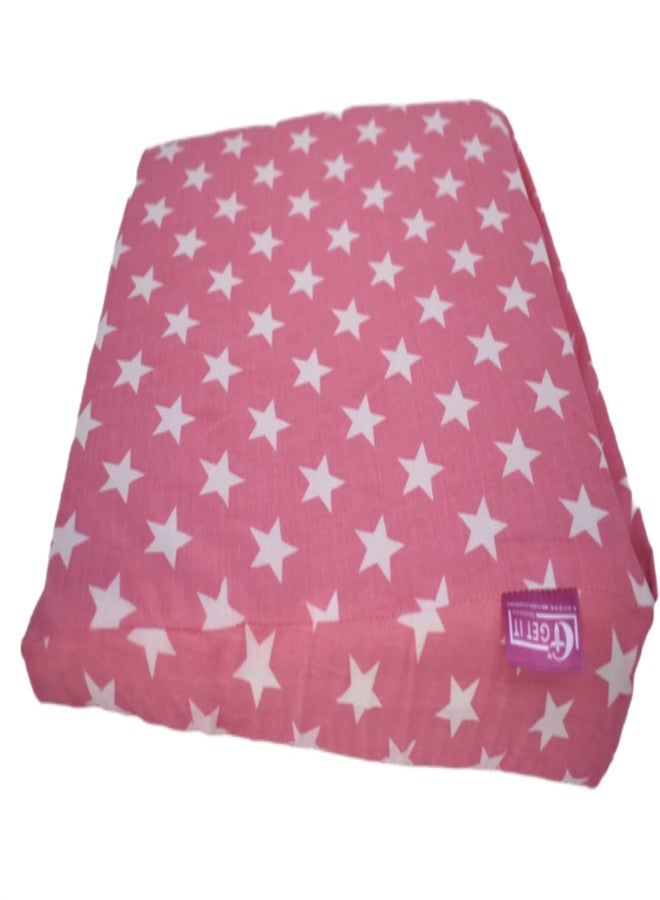 GET IT Multi Use Wedge Pillow for Pregnancy Women and New Born Baby | Lower Back-Pain Relief |Knee Support Between Legs | Anti Vomiting and Milk Spitting for New Born Baby (Pink Star) - Image 1