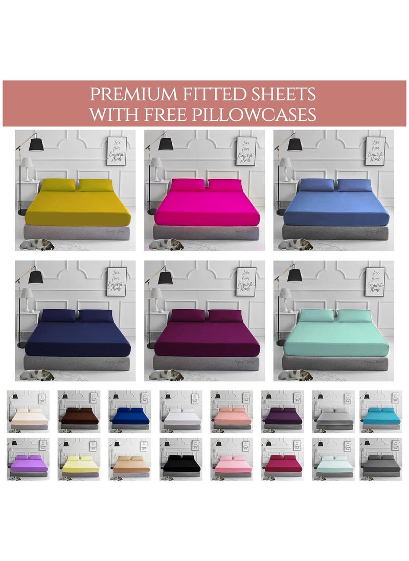 Generic - A set of plain sheet sheets for hotels, homes and tourist villages from Nono Store, consisting of three pieces, green, 150 cm * 200 cm * 30 cm, green color, cotton - Image 1
