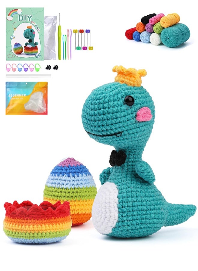 Lemon Knitting Kit for Beginners Crochet Animal Kit for Beginners in Step by Step Video Tutorials, Beginner Crochet Kit for Adults (Blue) - Image 1