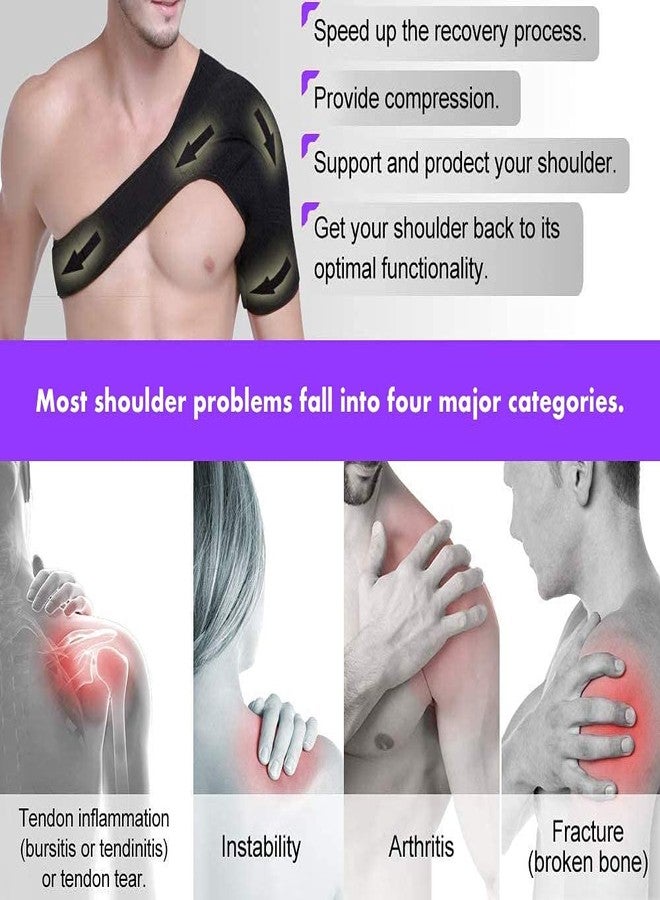 WROXTY Shoulder Support Pain Stretch Strap Wrap Belt for Men Back Ac Joint Shoulder Support for Pain, Dislocated Sholder Adjustable Fits Left And Right Arm - Image 5