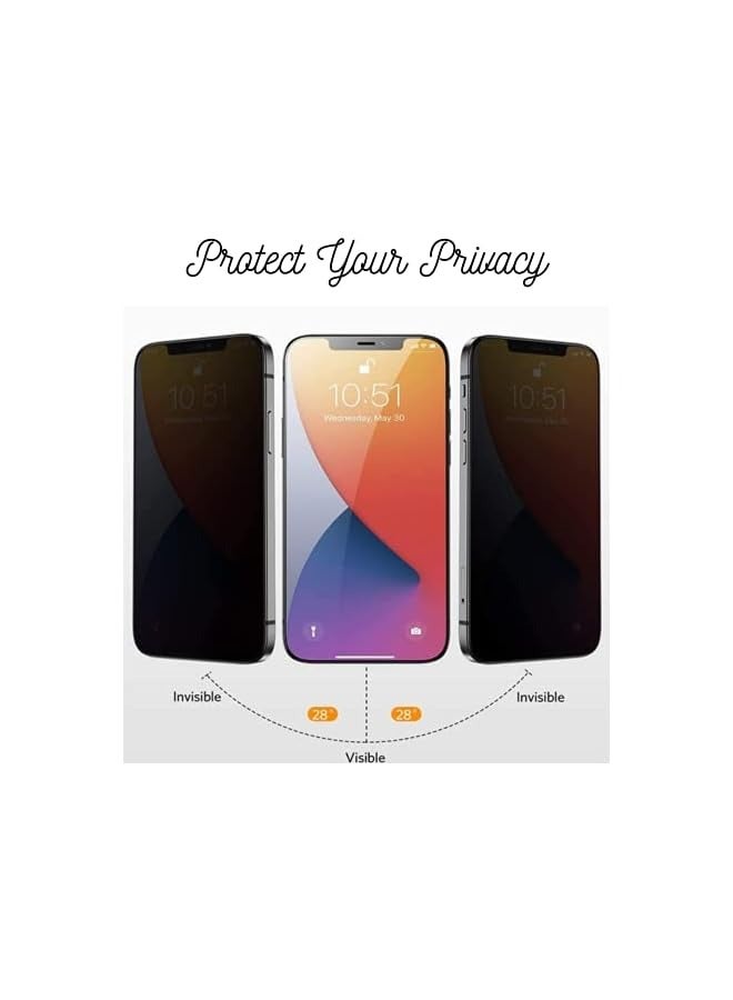 PROMASS iPhone 12 Pro Privacy Screen Protector, Premium Tempered Glass Screen Protector, Anti-Scratch, Bubble Free, Face-ID, 9H Hardness, Scratch Resistant Privacy Glass for iPhone 12 Pro - Image 3