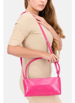 Moda Luxe Women Snakeskin Cross Body Bag 13 H x 28 L x 6 W cm, Pink  - Image 2