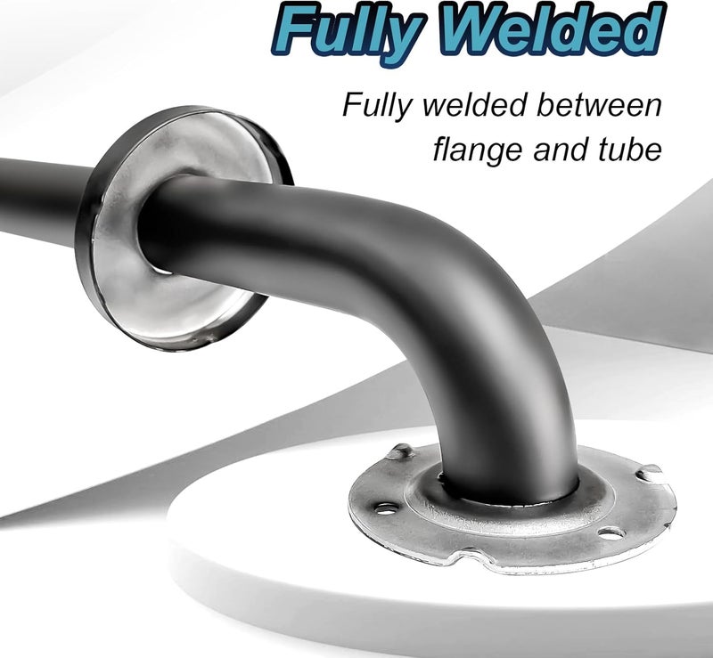 Zoomerry Handicap Grab Bars, 2 Pack 24 Inch Shower Grab Bar for Seniors, 304 Stainless Steel ADA Grab Bars for Bathtubs and Showers, Safety Shower Handles for Elderly, Disabled (Matte Black Knurled) - Image 4