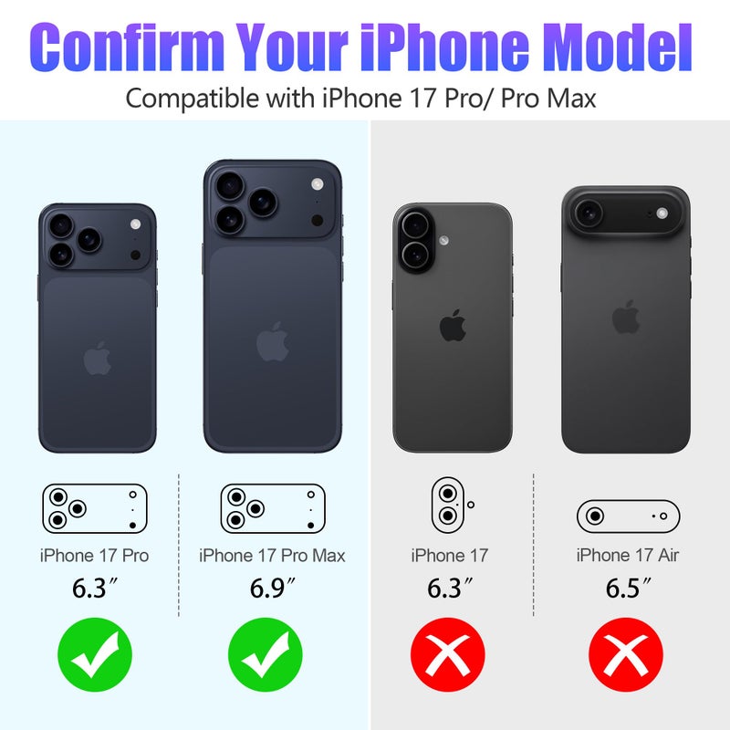 AGVEE 3+3 6 Pack for iPhone 17 Pro 6.3" / 17 Pro Max 6.9" Camera Lens Protector, Bling Diamond & Bling Glitter Metal Ring 9H Tempered HD Glass Camera Cover Film, Bling-Orange - Image 2