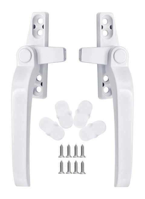 Aluminum Alloy Window Handles 1 Pairs Universal Window Handles with Security Locks White Casement Window Door Handles