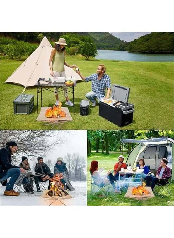 Generic - 22″Portable Outdoor Fire Pit for Camping，Large Upgrade Foldable Stainless Steel Mesh Mesh Fire Pit for BBQ Heating, Bonfire, Barbecue, Patio,Backyard, Garden（Carrying Bag Included） - Image 1