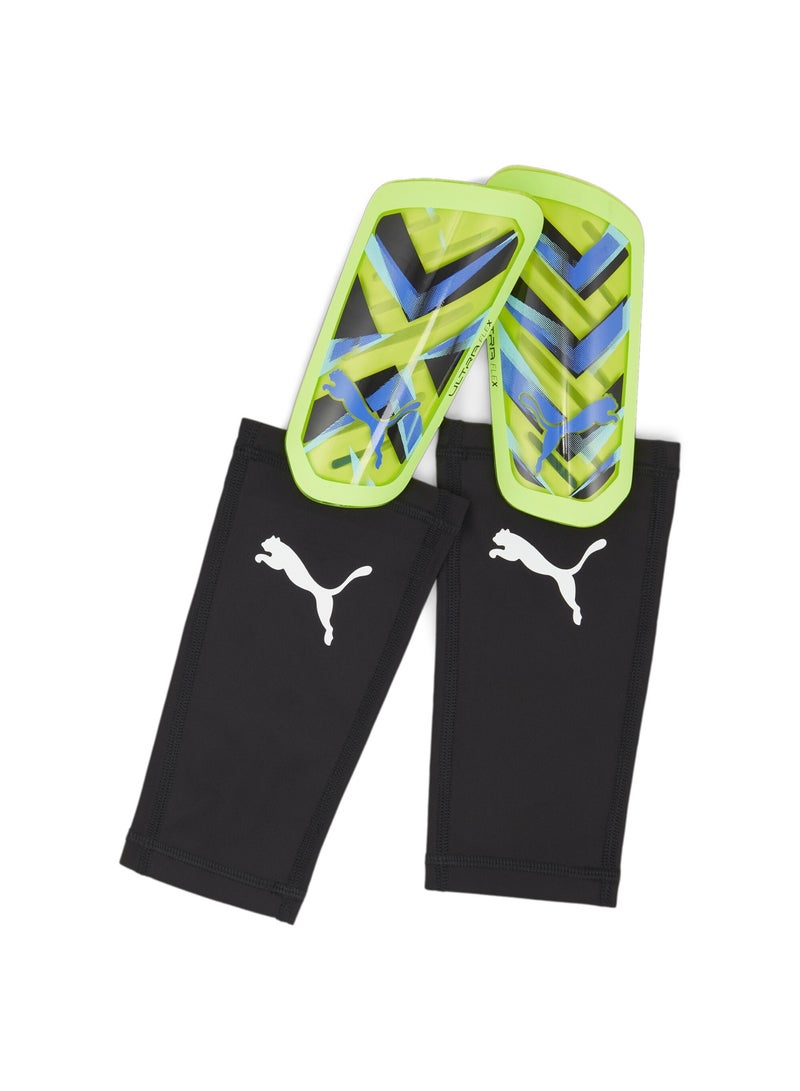 PUMA ULTRA Green Flex Sleeve Football Shin Guards