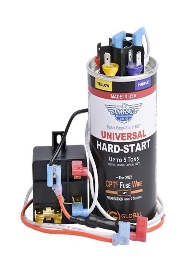 Turbo Amrad Universal Replacement Hard Start Kit for HVAC Compressors 1-5 ton w/External Relay - Image 1