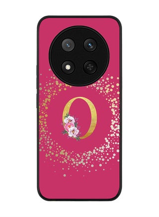 Custom Monogram Floral - O ( Deep Pink )