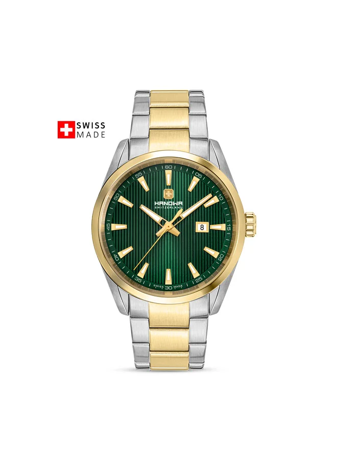 Oran 42mm Olive Green Dial Stainless Steel Bracelet Watch for Men