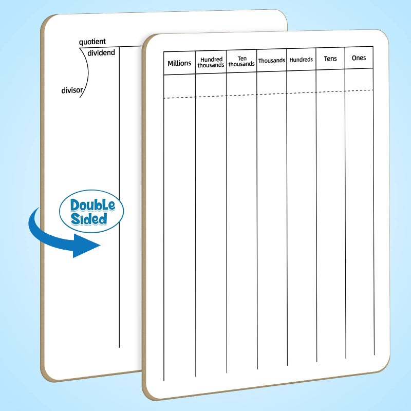 WEIZHEN Math Manipulatives White Board for Students - Small White Board Dry Erase - Ideal for Classroom and Home Use - Long Division Double-Sided Dry Erase Board - 9x12 Inches - Image 2
