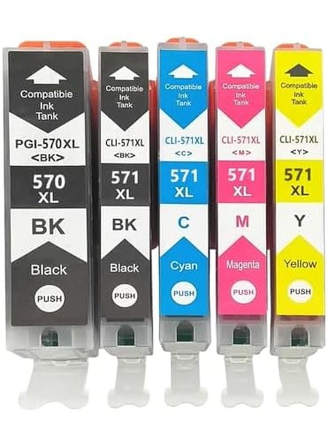 20 حزمة خراطيش حبر PGI 570 CLI 571 متوافقة مع طابعات MG5750 و MG5751 و MG6850 و TS6050 و TS5050 - 1 مجموعة - Image 1