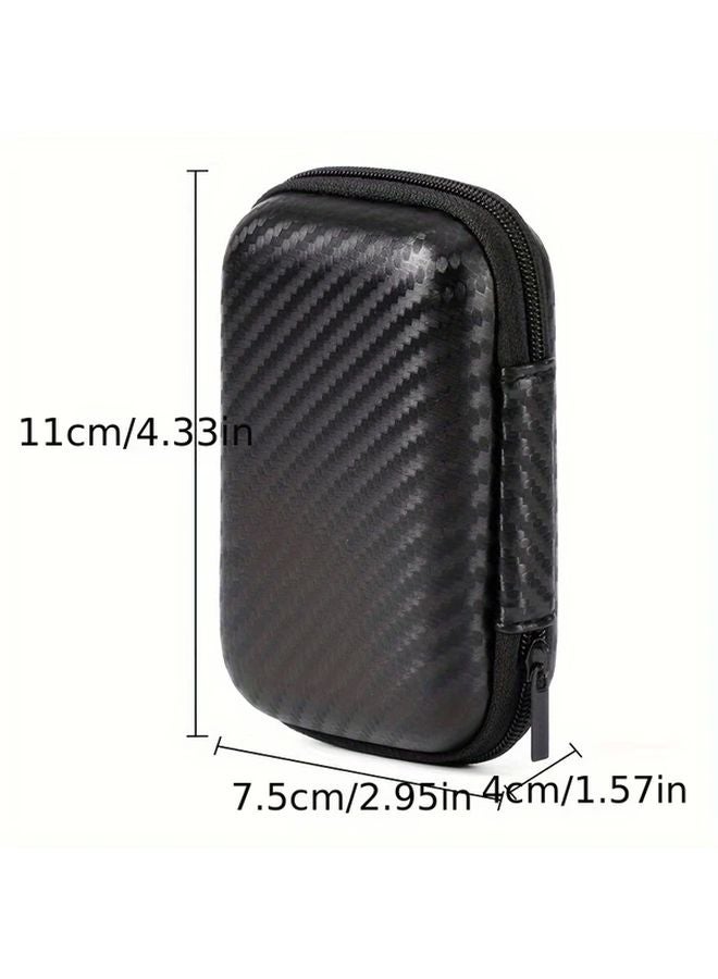 1pc Black EVA Headphone Power Bank Storage Case Lightweight Scratch Resistant Portable Charger Protector - Image 3