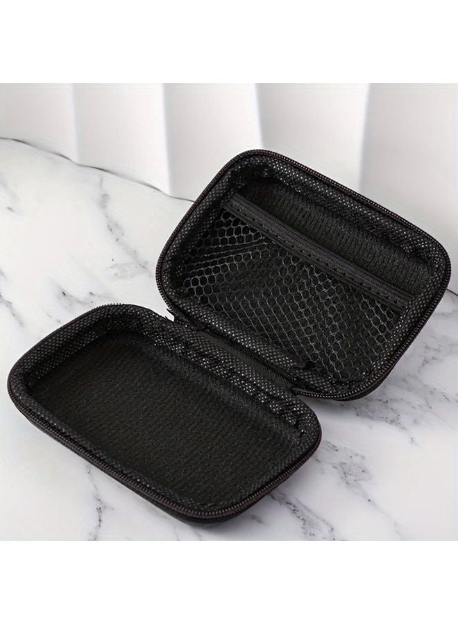 1pc Black EVA Headphone Power Bank Storage Case Lightweight Scratch Resistant Portable Charger Protector - Image 2