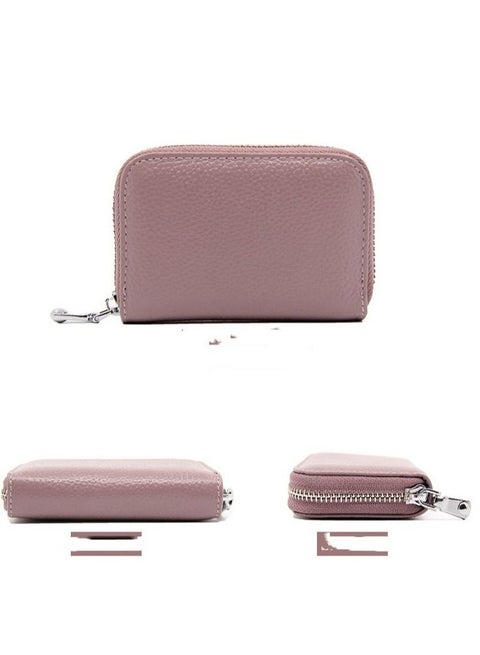 Cowhide Large Capacity Wallet Pink