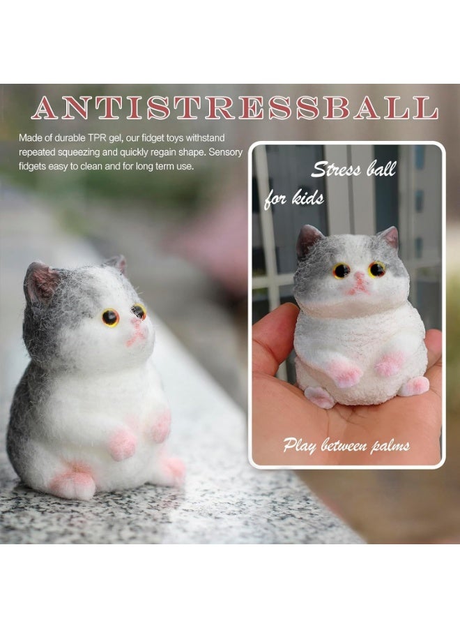 Soft Cat Squishy Stress Relief Toy for Kids & Adults, Squeeze Fidget Dumpling Cat - Image 2