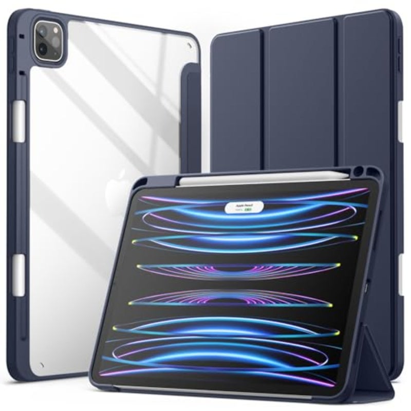 Case Cover for iPad Pro 11 4/3/2/1: Clear Back, Pencil Holder, Slim Shockproof, Tri-Fold Stand, Auto Wake/Sleep for 2022/2021/2020/2018 Models - Image 1