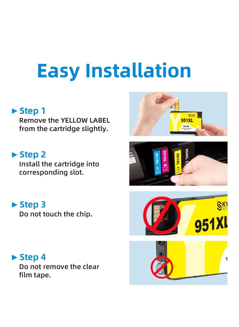 NEXUVA 950XL / 951XL Compatible Ink Cartridge – Set of 4 by NEXUVA – Replacement for HP OfficeJet Pro 8100, 8600, 8610, 8620, 8630, 8640, 8615, 8625, 251DW, 276DW - Image 5
