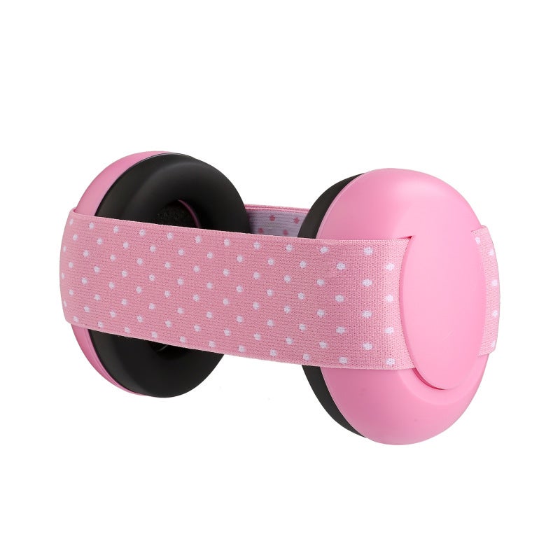 INFANT Newborn elastic band baby soundproof earmuffs children's baby noiseproof earmuffs available within 2 months Pink-pink - Image 4