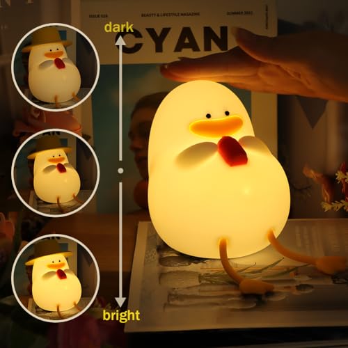 LVOERTUIG Cute Duck USB Rechargeable Night Light, Silicone Kids Lamp with 30 Minute Timer & Tap Control, for Nursery & Kids' Room Decor - Image 3