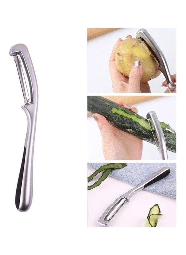 Generic - 4-in-1 Stainless Steel Kitchen Set  2 potato peelers With two different shapes,  Nut Cracker, and Lemon Squeezer. - Image 1