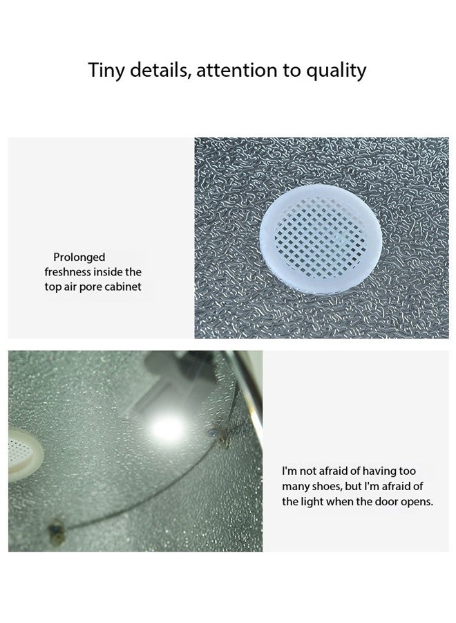 فاشون هوم رف أحذية دائري بتصميم عصري مدمج مكون من 8 طبقات، يدور بزاوية 360 درجة، خزانة أحذية قائمة بذاتها، هيكل متين، رف عرض أحذية لغرفة المعيشة، الرواق، غرفة النوم، 40×127 سم - Image 4