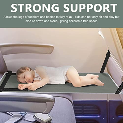 HASTHIP® Airplane Footrest for Kids, Toddler Travel Bed, Airplane Foot Hammock for Baby with Anti-Slip Design, Airplane Seat Extender for Kids, Portable Airplane Travel Accessories, 79*44cm (Grey) - Image 5