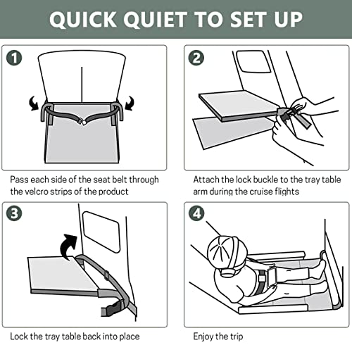HASTHIP® Airplane Footrest for Kids, Toddler Travel Bed, Airplane Foot Hammock for Baby with Anti-Slip Design, Airplane Seat Extender for Kids, Portable Airplane Travel Accessories, 79*44cm (Grey) - Image 3