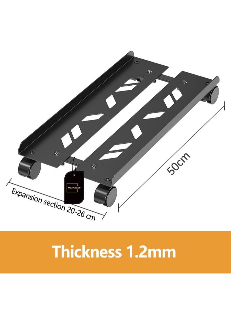 Flash Hawk - Computer Tower Stand CPU Holder with Rolling Caster Wheels for Office Home - Image 1