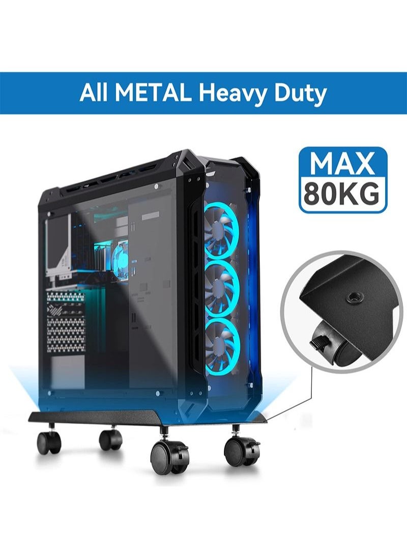Flash Hawk - Computer Tower Stand CPU Holder with Rolling Caster Wheels for Office Home - Image 1