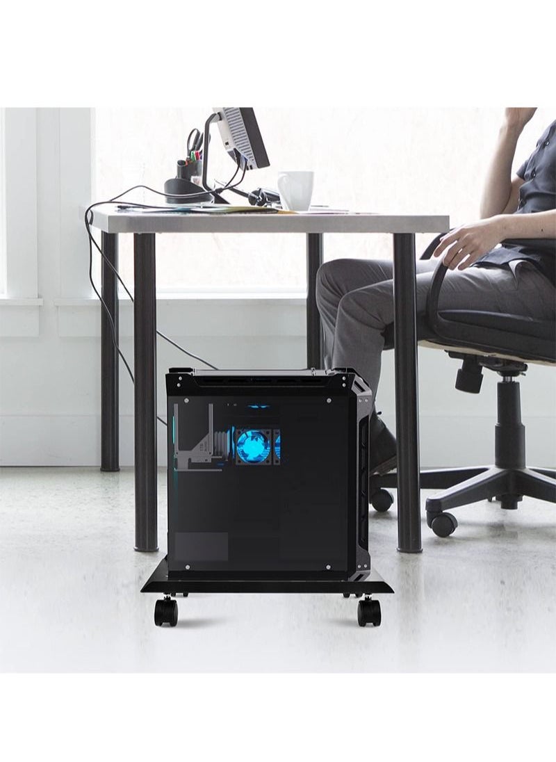 Flash Hawk - Computer Tower Stand CPU Holder with Rolling Caster Wheels for Office Home - Image 1