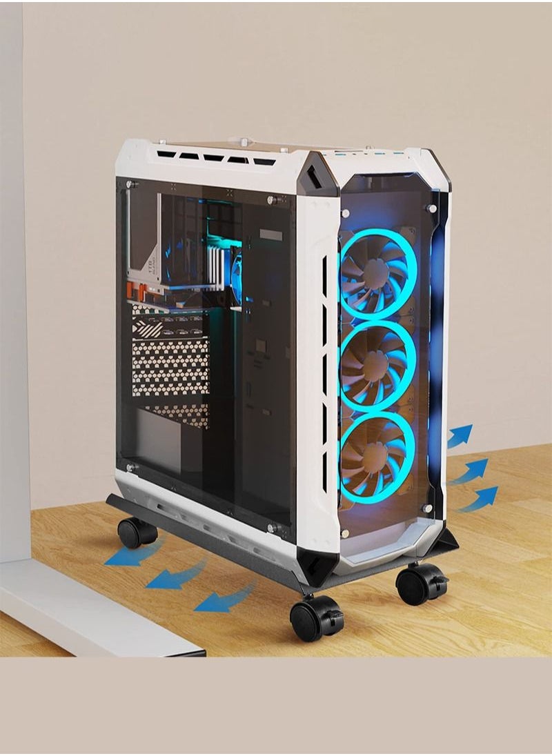 Flash Hawk - Computer Tower Stand CPU Holder with Rolling Caster Wheels for Office Home - Image 1