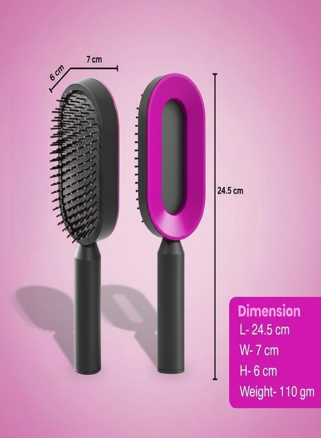 LAZYwindow Air Cushion Hair Brush with Hollow Vent Design | Anti-Tangle Detangling Comb | Scalp Massage Brush for Curly, Straight & Thick Hair | Multicolour - Image 3