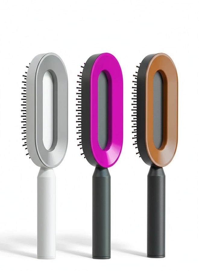 LAZYwindow Air Cushion Hair Brush with Hollow Vent Design | Anti-Tangle Detangling Comb | Scalp Massage Brush for Curly, Straight & Thick Hair | Multicolour - Image 1
