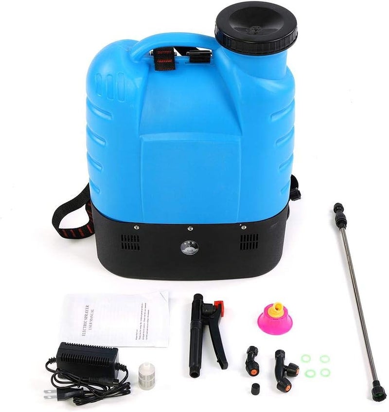 كلاراكو بخاخ ظهر يعمل بالبطارية، بخاخ كهربائي للحديقة سعة 4.2 جالون، أداة رش عالية الضغط للحدائق مع فوهتين للرش في المروج الزراعية، قابس أمريكي 110 فولت - Image 1