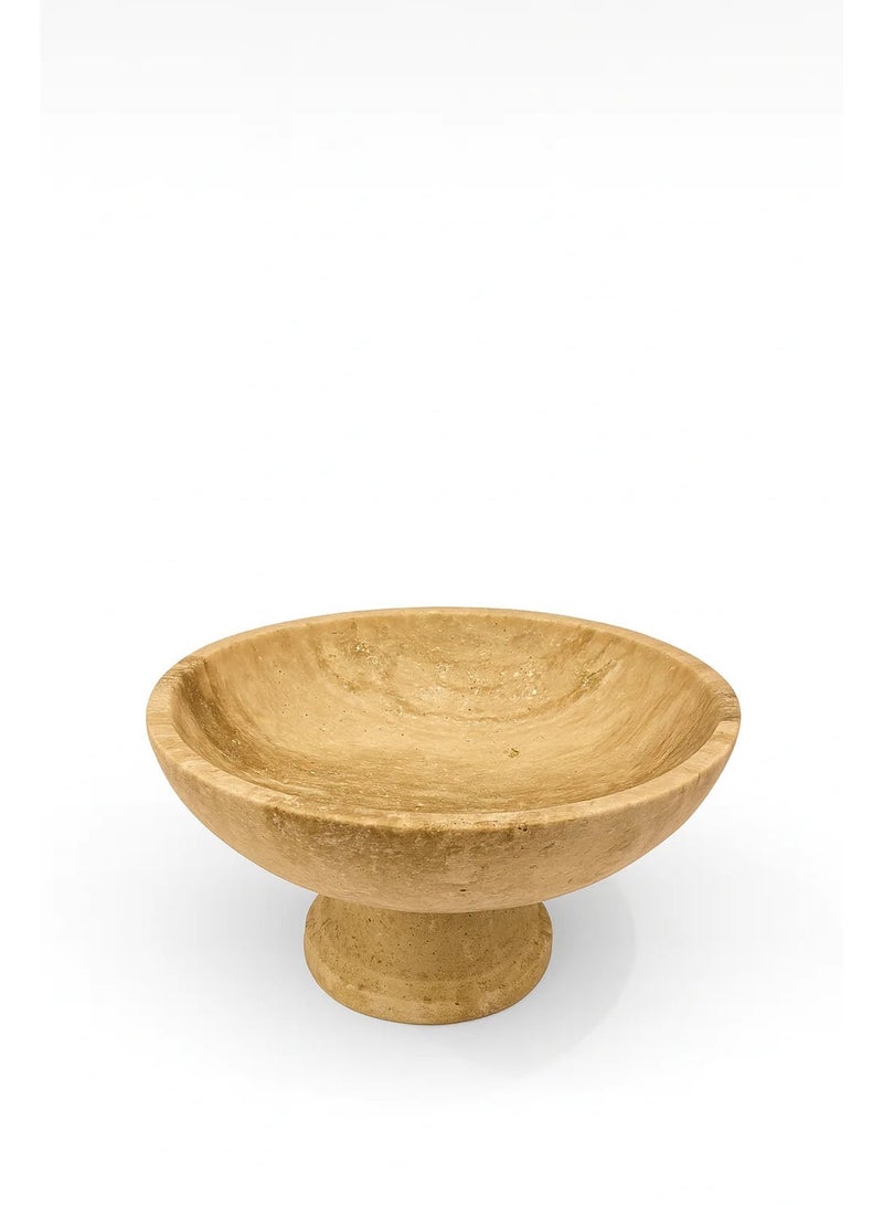 كارارا كولتيكتون وعاء فواكه من الرخام | حجر الترافرتين | ديكور منزلي فاخر مصنوع يدويًا من الرخام - Image 1