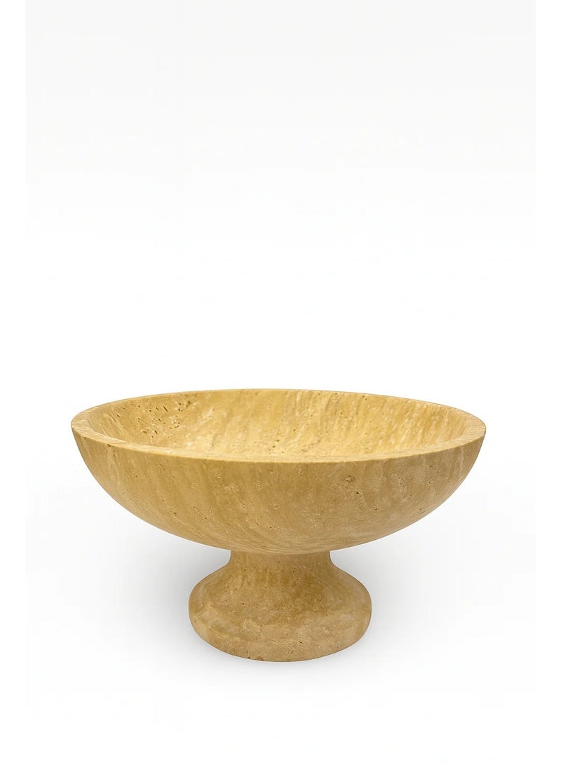 كارارا كولتيكتون وعاء فواكه من الرخام | حجر الترافرتين | ديكور منزلي فاخر مصنوع يدويًا من الرخام - Image 2
