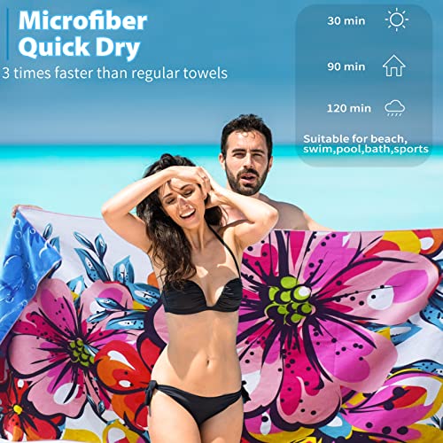 TwoYek Microfiber Thin Beach Towel Lightweight 71x32 inch Oversized Extra Large Sand Free Towels Fast Dry for Travel Pool Camping Sports Beach Accessories Vacation Essential Gift - Image 4