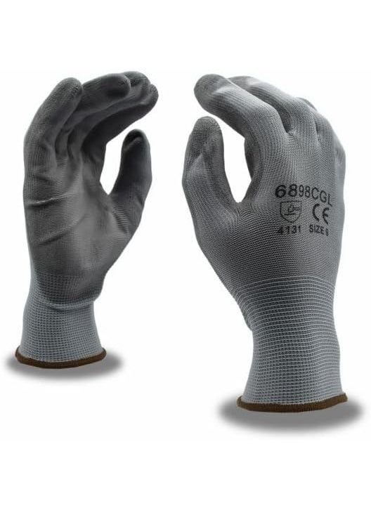 Cordova Cordova 6898CGL Standard Gloves 13Gauge Gray Polyester Shell Gray Polyurethane Palm Coating Large 12Pack  - Image 2