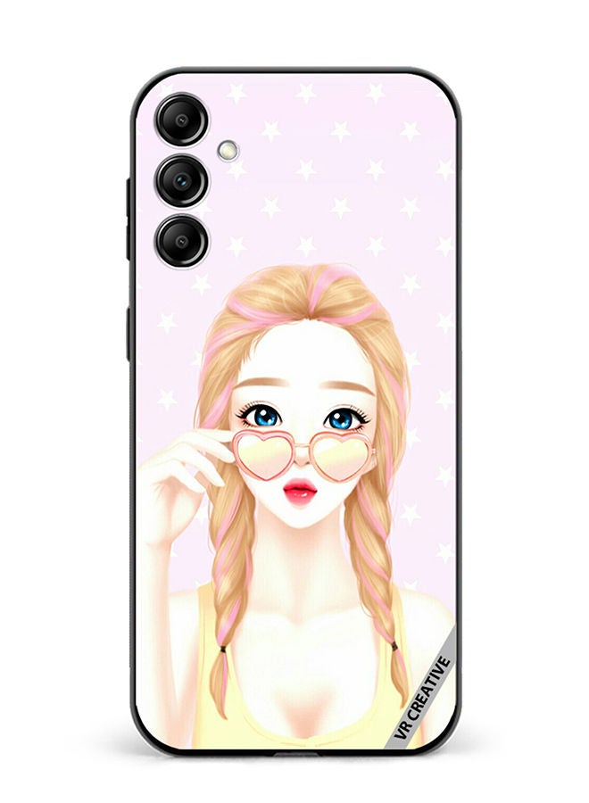 VR CREATIVE Protective Case Cover For Samsung Galaxy A14 5G/A14 Heart Sunglass Girl Design Multicolour - Image 1