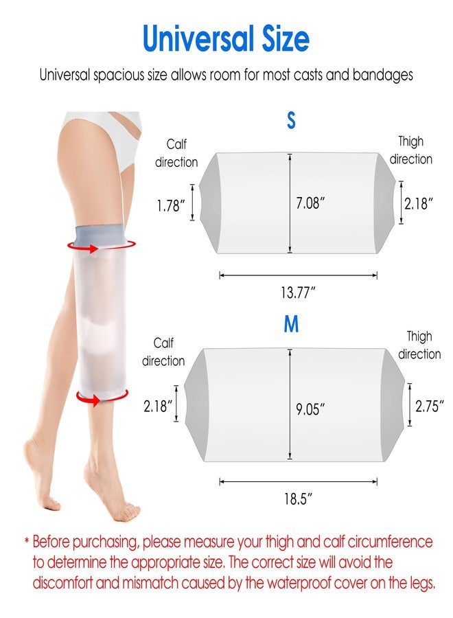 COMFYTHERA Waterproof Cast Cover for Shower Knee Wound Protector Bath Adult Watertight Cast Bag Showering for Surgery, Burns Reusable (D-Knee-M) - Image 2