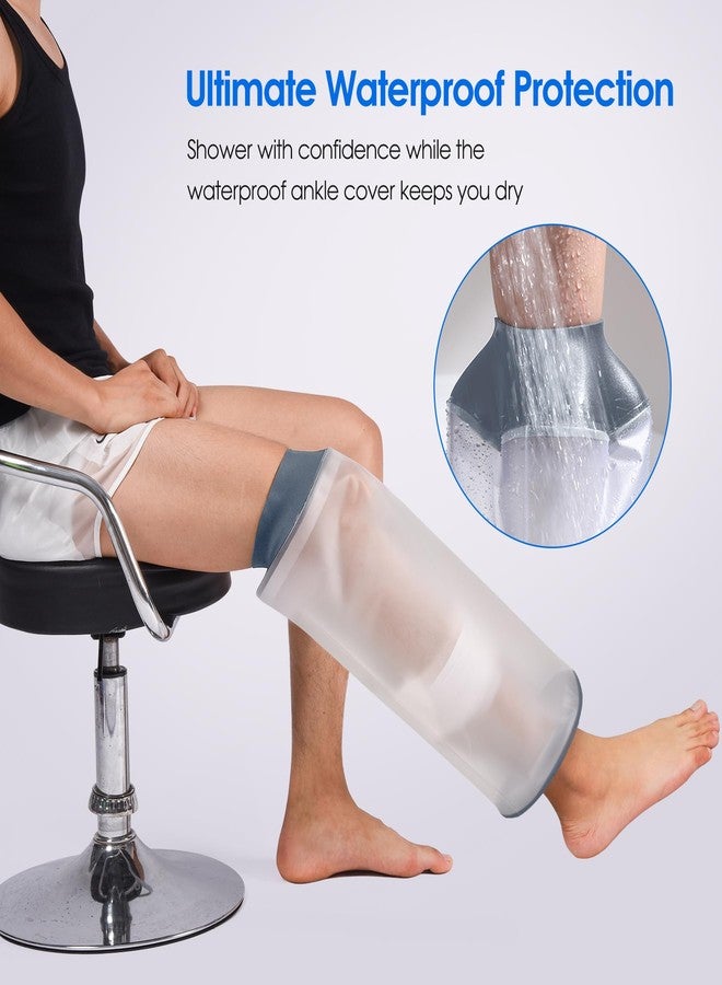 COMFYTHERA Waterproof Cast Cover for Shower Knee Wound Protector Bath Adult Watertight Cast Bag Showering for Surgery, Burns Reusable (D-Knee-M) - Image 3