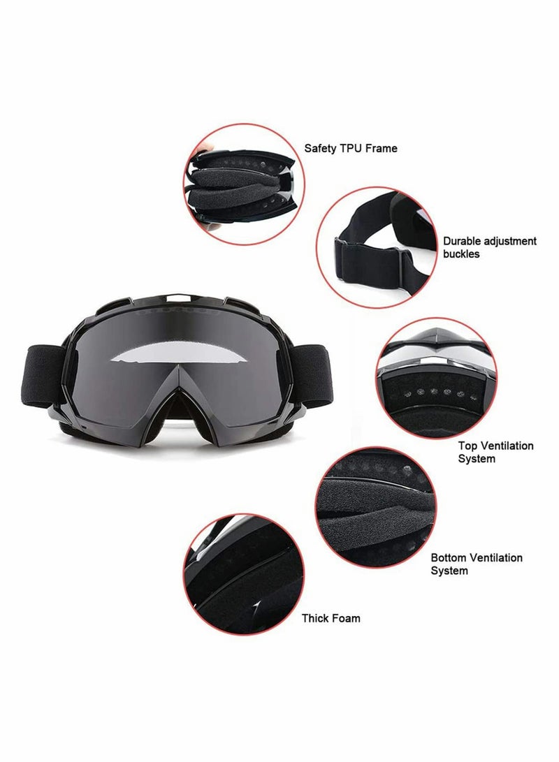 Excefore Motorcycle Goggles, Dirt Bike Off Road Racing, Riding Goggle Anti-Scratch Dustproof Bendable, UV400 Eyewear Padded - Image 5